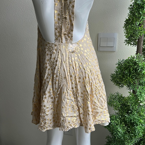 KIMCHI BLUE GOLD COMBO MINI DRESS SIZE S - Picture 5 of 8